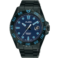 【ALBA】雅柏 ACTIVE系列 潛水風格時尚男錶(VJ42-X322B/AS9N27X1黑x藍43mm)