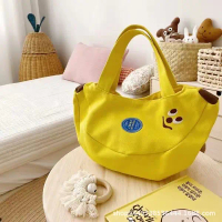 New Cute Cartoon Embroidered Canvas Bag Office Worker Handbag out Mom Outing Hand Bag Debris Bag