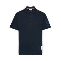 Thom Browne 4-Bar Milano Cotton Polo Shirt Navy 2 Blue