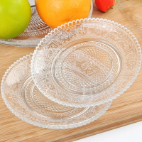 創意透明玻璃水果盤珍珠碟子酒吧ktv小吃碟水果沙拉拼盤家用菜盤