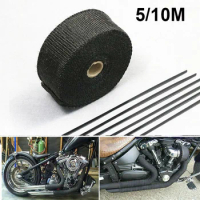 Motorcycle Exhaust Thermal Tape Muffler Insulation Fiberglass For HONDA HORNET CB600F C90 BIZ 125 CBR 250R CB650R SHADOW 600