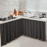 Gorden Kolong Dapur Motif Embos ABU TUA UKURAN 100 X 70 CM / Gorden Kolong Meja Dapur / Gorden Kolon