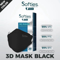 Softies Surgical Mask 3D 4ply Isi 20pcs Warna Pink | Masker Medis KF94