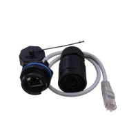 RJ45RB7203+RJ45RB6+RJ454BC7 Waterproof RJ45 Connector Network Aviation Male Plug Female Socket Display Screen with 1m 0.3m Cable