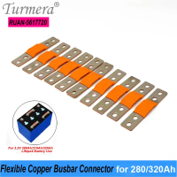ขั้วต่อแบตเตอรี่ Lifepo4, Turmera, 10 ชิ้น, 12V, บัสบาร์แบบยืดหยุ่น, รูถึงรู 56 มม., 2 มม., 400A, เห