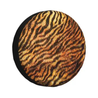 Bengal Tiger Fur Wildlife Print Spare Tire Cover for Toyota Land Cruiser RV Animal Skin Leopard Fur Car Wheel Protector Covers