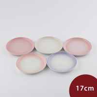 法國Le Creuset 花蕾系列餐盤組 17cm 5入 貝殼粉/淡粉紅/淡粉紫/牛奶粉/蛋白霜
