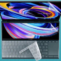 For Asus Zenbook Pro 14 Duo OLED UX8402 2022 UX 8402 14 inch Screen ratio 16:10 laptop Keyboard Cover skin Screen Protector