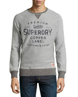 美國百分百【全新真品】Superdry 極度乾燥 T恤 T-shirt 大學T 長袖 鋪棉 復古 S號 灰色 S M L XL XXL號 F486