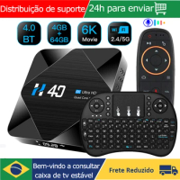 H40 Android 10.0 TV Box Voice Assistant 6K 3D 2.4G&amp;5.8G Wifi 4GB RAM 32G 64G Very Fast Smart Mi s Box Free Fhipping to Brazil