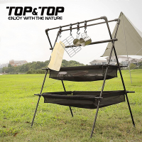 韓國TOP&amp;TOP 鋁合金三角置物架贈掛勾 置物架 掛架 瀝水架 曬碗 露營 (雙層加大款)