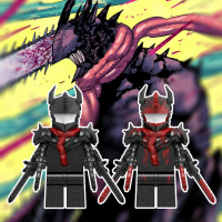 Mô Hình Nhỏ Chainsaw Demon Minifigure, Tương Thích Với LEGO, Người Cưa Xích, Mô Hình Chainsaw Man, T