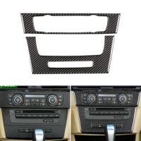 Real Carbon Fiber Car Styling Interior Center Control CD Panel Frame Cover Trim For BMW 3 Series E90 E92 E93 2005 - 2011 2012
