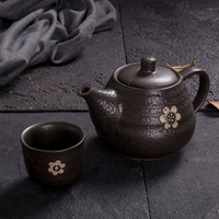 家用水杯套裝陶瓷客廳杯子杯具水具套裝中式茶壺涼冷水壺粗陶茶壺