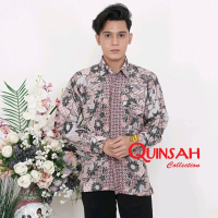 KEMEJA BATIK MOJANG HITAM Nyaman Pria Panjang Motif Pendek Katun Baju