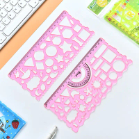 Children's Kaleidoscope Ruler Template Set Creative Geometric Multifunctional Design Student Station