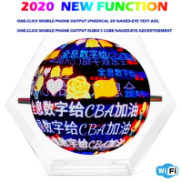 3d hologram led fan display for 30cm wifi app six side cover holographic led light lamp