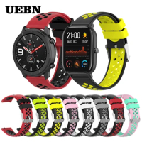 Silicone 20mm 22mm Replacement Breathable Band For Huami Amazfit GTS Bip S Strap For GTR 42mm 47mm Watch bands