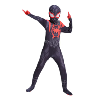 Kanak-kanak Superhero Bodysuit Miles Cosplay er Parker kartun kostum Halloween Hooded Set Holiday kostum Jumpsuit Hoodie berasingan