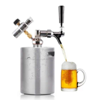 3 Gallon 5L Mini Beer Barrel Stainless Steel Mini Beer Barrel Spear Dispenser Tap Home Brew Keg Beer Barrel Holds