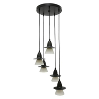 โคมไฟแขวนพลาสติก (E27x5) รุ่น 1836/5P ขนาด 35 x 35 x 90 ซม. สีดำ