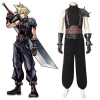 Game Final Cos Fantasy FF7 Cloud Strife Cosplay Outfit Cloud Strife Battle Suit Full Set Costume Halloween Christmas Costume