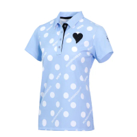 【Munsingwear】企鵝牌 女款淺藍色短袖安定型透氣棉衫 MLRT2A06