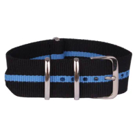 22mm Black/Blue Stripe Cambo watchbands Wholesale Bracelet military Watch Army fabric Nylon Strap Bands Buckle belt 22 mm
