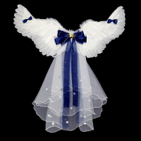 高端女童天使羽毛翅膀白色兒童舞臺畢業演出服小仙女裝扮道具背飾
