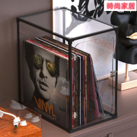 免運 開立發票黑膠唱片架 收納展示架 黑膠唱片收納 LP展示架 書籍收納箱黑膠唱片架古典懷舊LP唱片收納架黑膠碟片收納箱CD架收藏老