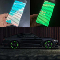 Auto Motorcycle Bicycle Wheel Hub Reflective Sticker Tire Rim Luminous Sticker Safety Reflective Strip Sticker For Toyota Camry