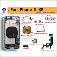 For iPhone X XR Battery Back Cover, Mid Case, SIM Card Tray, Side Button Assembly, Soft Shell Cable Installation XS MAX housing