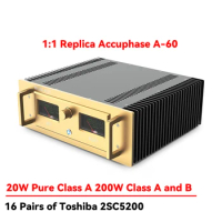 AMXEKR 1:1 Replica Accuphase A-60 20W Pure Class A Professional Power Amplifier Hifi Fever Audio Pure Rear Level for Home Use