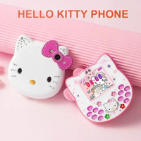 Hello Kitty Mobile Phone Flip Music Phone Dual Sim Lovely Student Phone Fashionable Kawaii Mini Phone Girls Birthday Gift