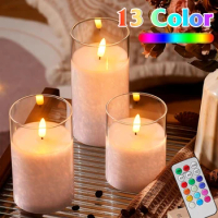 LED Flameless Candles Electric Battery Operated Candles Lamp Pillar Paraffinic Candles Christmas Remote Control Tealight Candle
