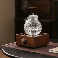 胡桃木電陶爐煮茶專用小型家用煮茶器大容量玻璃蒸茶壺泡茶壺茶爐