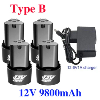 12V 9800mAh Universal Rechargeable Battery For Power Tools Electric Screwdriver Electric drill Li-ion Battery