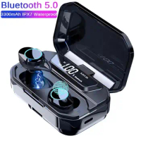 G02 TWS Bluetooth 5.0 Stereo Earphone Touch Wireless Earphones IPX7 Waterproof Earphones 3300mAh LED