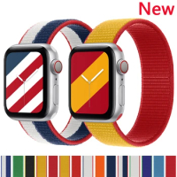 National Flag Nylon Strap for Apple Watch Band 44mm 40mm 42mm 38mm Smartwatch Belt Loop IWatch Band 1 2 3 4 5 6 Se Band