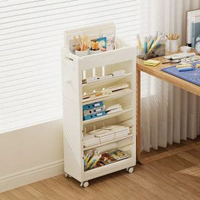 可移動兒童書架 落地式書本收納架 學生閱讀桌邊置物架 熱賣- 可移動書架【可調隔板】 均碼