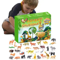 24 Days Christmas Advent Calendar Kit Animal Advent Calendar Gift DIY Set Christmas Decor For Kids Toddlers