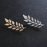2pcs Klip Pin Kerah Collar Lapel Pin - Bros Jas Brooch Bentuk Daun Aksen Classic