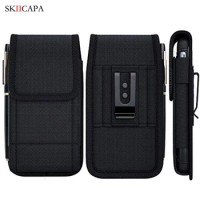 Belt Clip Waist Bag For Samsung Galaxy S21 Ultra Flip Cover Universal Phone Pouch Oxford Cloth Holster For Samsung M51 M31S M30S