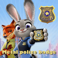 Zootopia Judy Hopps Metal Police Badge Pin Cartoon Emblem U0H1