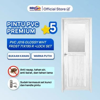 Pintu Kamar Mandi WC Toilet PVC Bukaan Kanan J016 71x195cm Putih - Tidy [INCLUDE PACKING KAYU] -