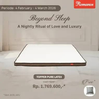 Romance Topper Pure Latex 5Cm - Romance Grosir 180 x 200