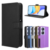 Fit in Honor Play 50 Plus Diamond Pattern Luxury wallet Leather Strap For Honor Play 8T 5G Honor X7b Magnetic leather case