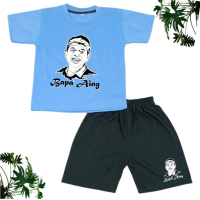 NO BRAND Baju Anak Setelan Lengan Pendek Motif KDM BAPAK AING DEDI MULYADI Fashion untuk anak laki l