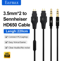 For Sennheiser HD580 HD650 HD600 HD660 HD660S Earphones Replaceable Connection PC Laptop Gaming Voice Video Earphone Cable