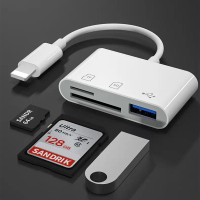 2025 Compatible Apple Phone OTG Card Reader 3-in-1 Type-C to USB 3.0 Adapter SD/TF Card Adapter Cabl